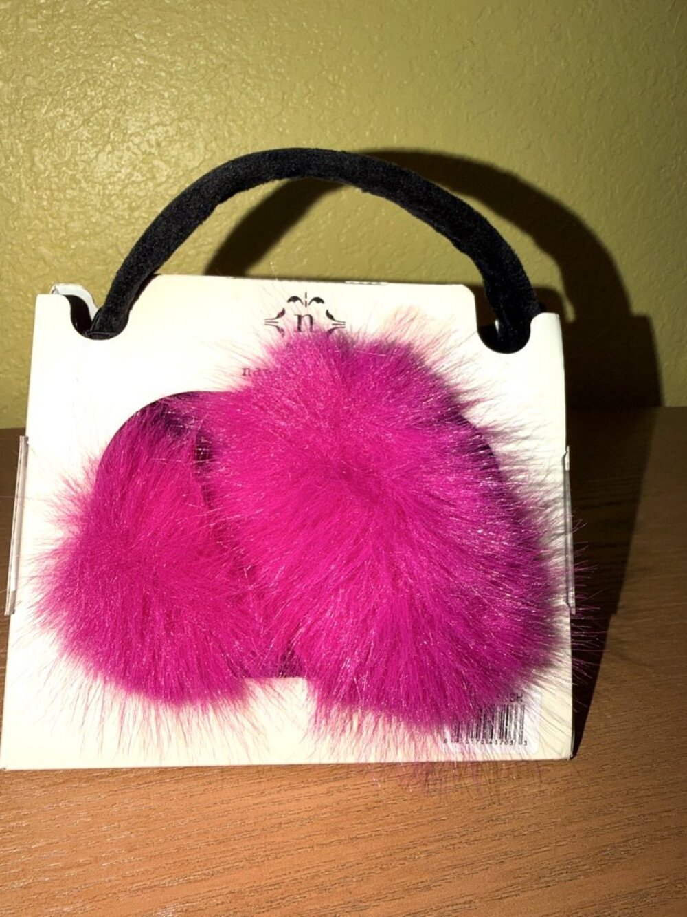 Nanette Lepore Faux Fur Earmuffs Fuchsia Pink NWT